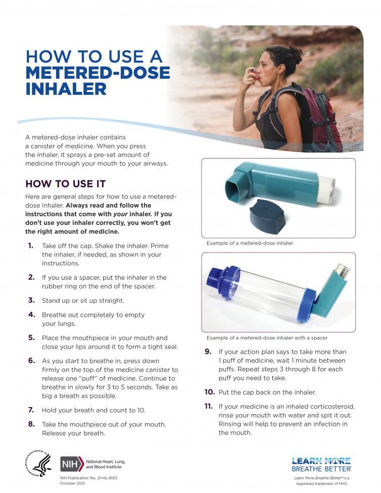 How To Use A Metered-Dose Inhaler Fact Sheet | NHLBI, NIH